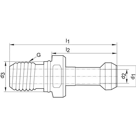 FORMAT Barre d'attelage Hurco/HAAS SK 40, refroidissement interne à 45 degrés, filetage : M12 (1/2)