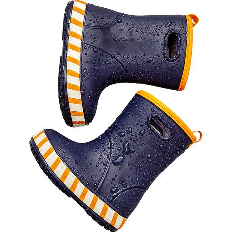 Bottes imperméables pour enfants, semelle souple, forme mignonne, en EVA antidérapant, bleu foncé, 150 mm (1/5)