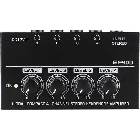 Amplificateur Audio Stéréo Mini Jack TRS 6.5mm 1 Entrée 4 Sorties pour Casque (1/4)