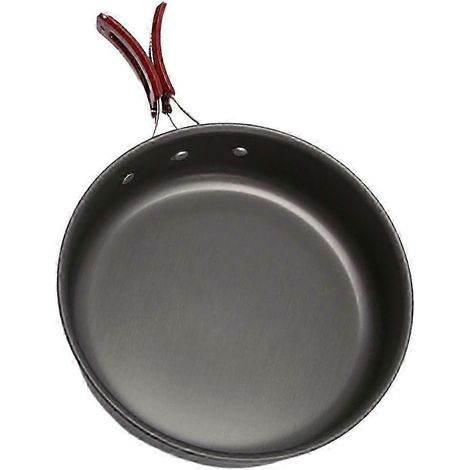 Poêle à frire portable pour l'extérieur, poêle de camping, poêle de pique-nique, ustensile de cuisine en plein air, outil de cuisine ménager, noire. (1/5)