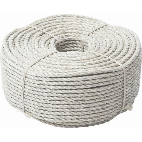 Werka Pro – Corde beige 100 mètres – Polypropylène traité anti-UV – Ø 6mm – Résistance 590 kg – Pour chantiers humides et espaces confinés