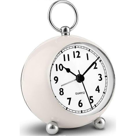 Réveil silencieux, horloge de chevet sans tic-tac, horloge de table à piles pour chambre à coucher, facile à lire (1/4)