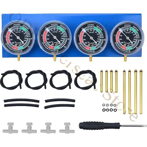 Sincronizador de carburador, base metálica resistente, extensiones de 65 mm y 180 mm, apto para motores de 4 cilindros, manómetros de vacío de excelente calidad, incluye control de amortiguación y cal (1/5)