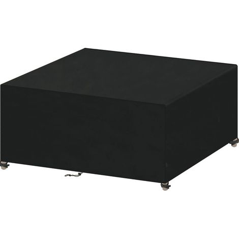 Funda para muebles de jardín de 150x130x90cm, Oxford 210D, color negro, rectangular, para mesa de jardín. Funda protectora para exteriores, impermeable, resistente al viento, a los rayos UV y al frío. (1/5)