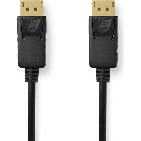 Nedis Displayport-Kabel / DisplayPort Stecker / DisplayPort Stecker / 8K@60Hz / Vergoldet / 2.00 m / Rund / PVC / Schwarz / Box