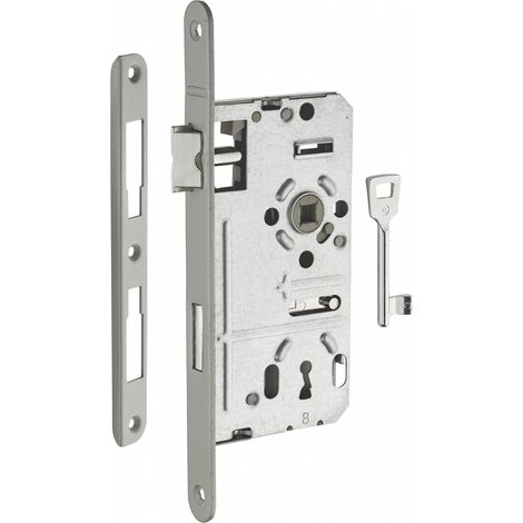 Thirard – Serrure encastrable Alsace à clé pour porte de chambre – Pêne dormant acier – Têtière vernie – Entraxe 55mm – Pose à droite