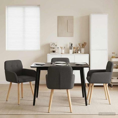 vidaXL Sillas de comedor 4 uds. Bouclé Gris oscuro 59 x 56,5 x 85 cm (1/5)