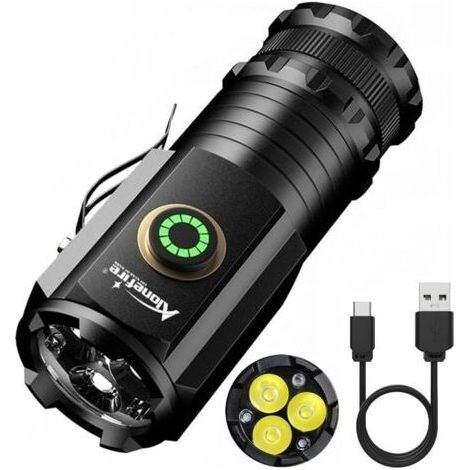 X23 Mini Lampe de Poche LED USB-C Rechargeable Petite Lumineuse 5 Modes Lampe Stylo Portatif Etanche Longue Durée de Vie des Piles avec Aimant de Queue, Clip, Pile pour Extérieur, Randonnée (1/5)