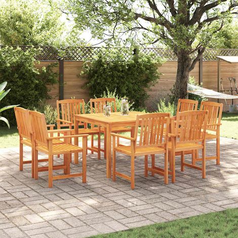 Garten Essgruppe 9 pcs Braun Massivholz Akazie (1/5)