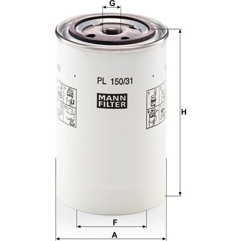 Filtre à carburant Mann Filter PL150/31x