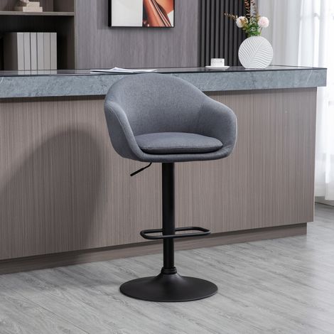 Tabouret de bar réglable pivotant acier gris OKMYHOME (1/5)