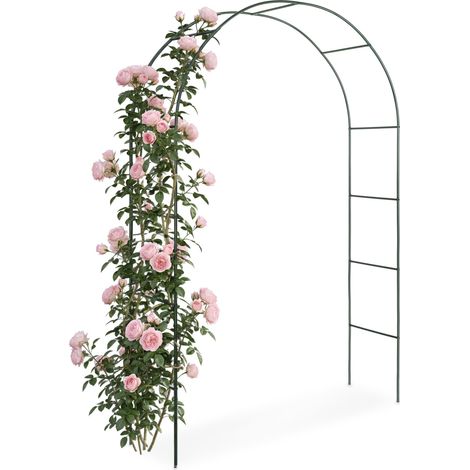 Arceau de jardin pour rosiers et plantes grimpantes, acier vert foncé, 240 x 140 x 40 cm (1/5)