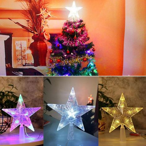Ornement de Noël - Pentagramme lumineux - 10 LED lumineuses - Plastique - Intérieur (lumière colorée) (1/5)