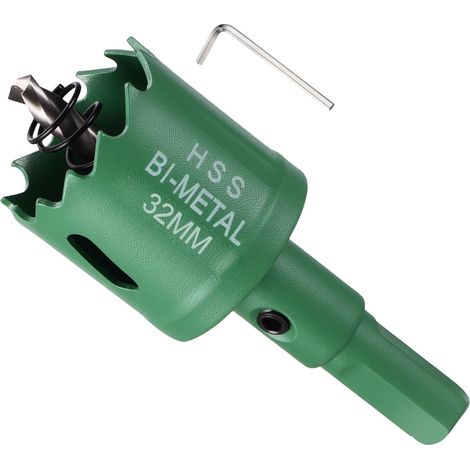 Kit de Trépan Bi-Métal 32mm (1-1/4") pour Tôle Métallique Vert (1/5)
