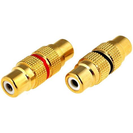 2x Adaptateurs RCA Femelle Femelle dores