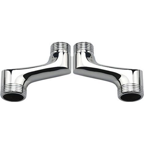 Raccord Contre Coudé Douche,Laiton Coudé RéDucteur,Bras Pivotant RéGlable,Raccord Mural Contre Coudé,Raccord Excentré 1/2 3/4,Chrome (1/5)