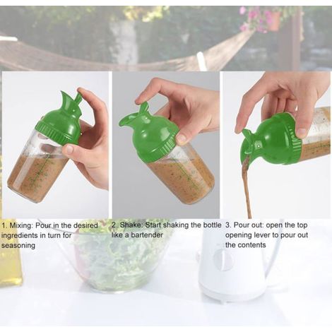 200ml Shaker à Vinaigrette, Mélangeur d'huile pour Vinaigrette, Bouteille Distributrice avec Gradué pour Préparer et Conserver (1/5)