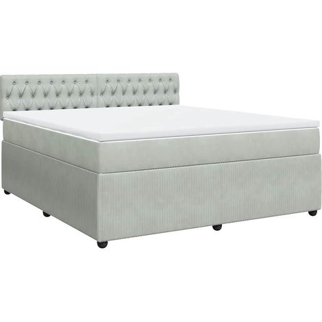 Maison Exclusive - Boxspringbett mit Matratze Hellgrau 180x200 cm (1/5)