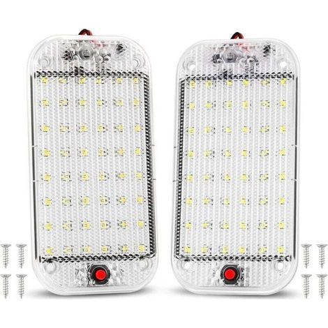 Ulisem 12V LED-Innenraumleuchte, helle Autolampe, 48 LEDs mit Ein-/Ausschalter für Transporter, Camping, Boot, 2er-Pack (1/5)