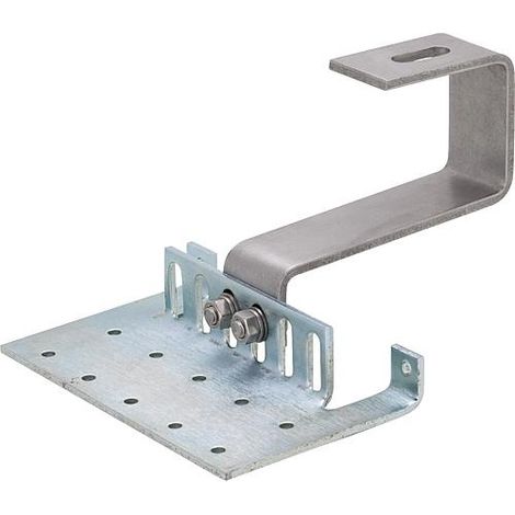 Crochet de toiture coudé réglable en inox pour toit en tuile