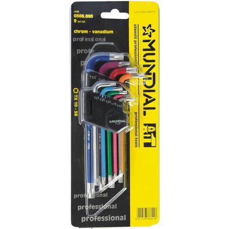 CHIAVI TORX LUNGHE IN SERIE (T10-T50) 9 pezzi
