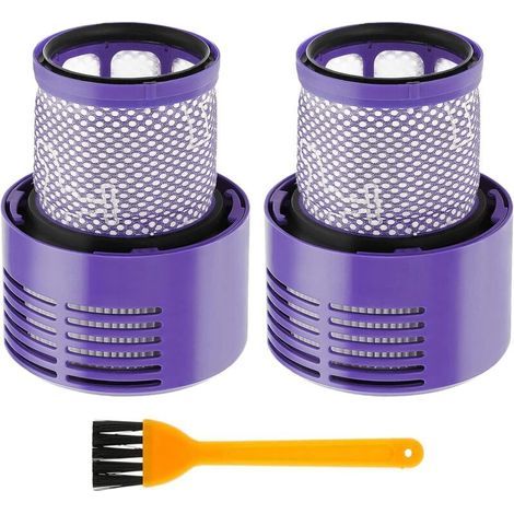 2er-Pack waschbare, wiederverwendbare Ersatzfilter für Dyson V10, SV12, Cyclone, Animal, Absolute, Motorhead, Total Clean Pro Extra Akku-Staubsauger mit Reinigungsbürste (1/5)