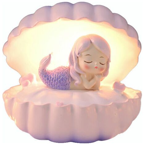 Veilleuse Coquillage Perle, Lampe de chevet, Lumière de chambre, Veilleuse Brume Coquillage, Guirlande Sirène, Veilleuse Coquillage Féerique, Décoration Cadeau de Noël (Rose) (1/4)