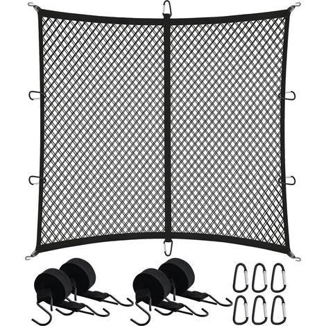 Filet de coffre extensible 120x120cm à 210x210cm avec 4 sangles et 6 mousquetons (1/5)