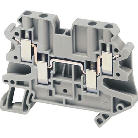 Bloc de jonction gris pour fil souple 4mm² 2 étages 4 connexions à vis passant Linergy SCHNEIDER ELECTRIC NSYTRV44