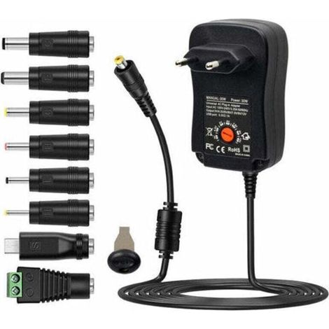30w universel AC à DC adaptateur d'alimentation avec 5 V 2,1 a port USB plug - in AC chargeur d'alimentation 3 V à 12 V avec 8 adaptateurs DC pour l'électronique domestique (1/4)