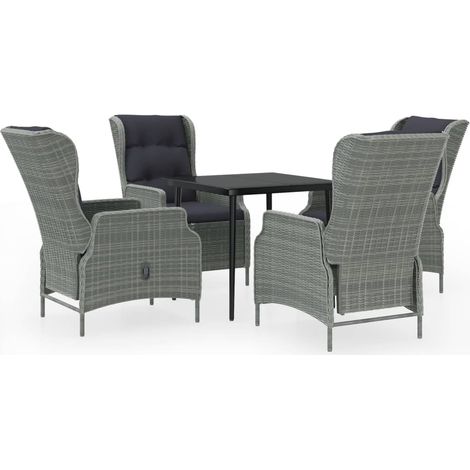 Maison Exclusive - Set Mobili da Pranzo per Giardino 5 pz Grigio Chiaro