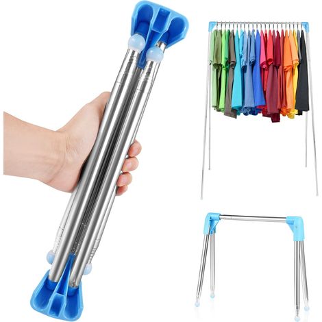 Tragbarer zusammenklappbarer Wäscheständer, Wäscheständer für drinnen und draußen, für Reisen, 33–71,1 cm, zusammenklappbare Kleiderstange für Zuhause, Waschküche, Camping, Reisen im Freien