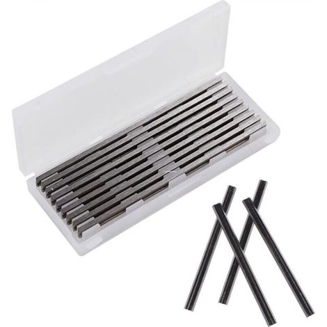 10 Pièces Ensemble de Rabot Electrique Lame, 82mm Raboteuse, pour Rabot Bosch HSS Lame, 82x5.5x1.2mm, pour Rabots Makita, Black & Decker, Bosch, DeWalt et Elu (1/4)