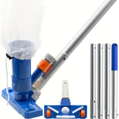 Accessoires de piscine (K-1060A US) Kit de nettoyage d'aspirateur de piscine avec perche à 4 sections pour piscines hors sol, spas, bassins et jacuzzis. (1/4)