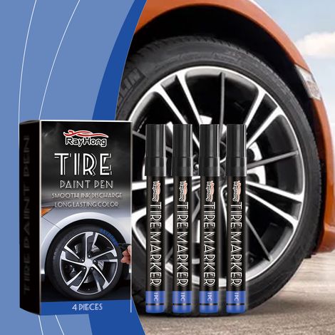 Car tire marker, creative graffiti design, cool car and home use, quick-drying marker -- 4 PIECES (1/5)