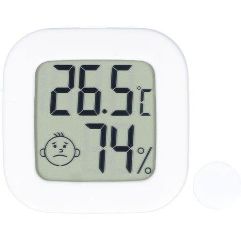 2 thermomètres hygromètres muraux miniatures avec affichage confort température et humidité (1/5)
