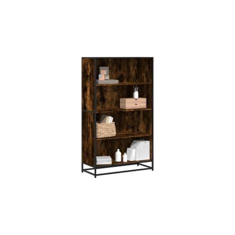Bibliothèque chêne fumé 80,5x35x139 bois d'ingénierie (1/5)