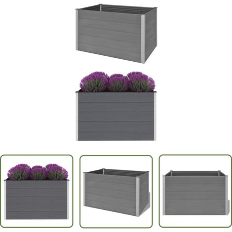 The Living Store Garten-Hochbeet WPC 150x100x91 cm Grau - Gartenhochbeet - Holz-Kunststoff-Komposit - WPC - Balkonbepflanzung - Pflanzenbehälter (1/5)