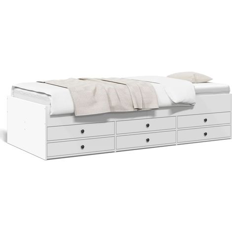 Maison Exclusive - Divano Letto con Cassetti senza Materasso Bianco 90x190 cm