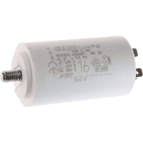 CONDENSATEUR MOTEUR 16ΜF 400V POUR LAVE LINGE WHIRLPOOL - 481912117005 (1/2)