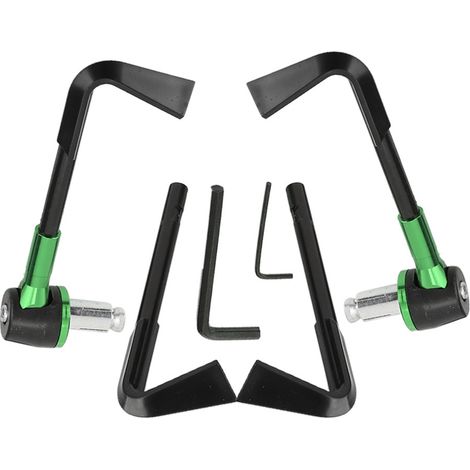 CNC-gefräste Motorradlenkergriffe, Bremshebelschützer und grüne Handschützer für Motorräder (1/5)