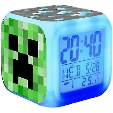 Bunter Minecraft LED-Wecker mit Farbwechsel-Quartett, Nachtlicht, Geburtstagsgeschenk, Weihnachtsgeschenk 1 (1/5)
