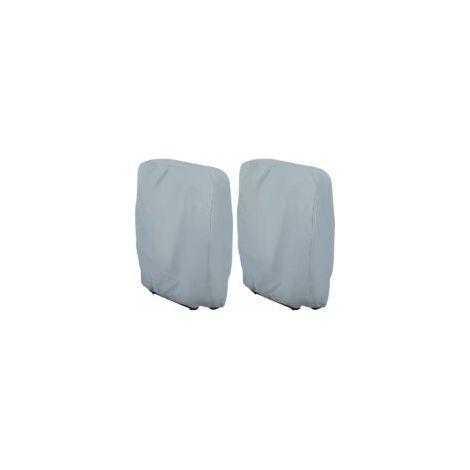 Housse de Protection pour Chaise Longue Pliante (Gris) W71×H110cm, 2 Pièces Housse Transat Jardin Anti-poussière, Imperméable, Anti-UV, Housse Relax Jardin 210D Oxford pour Fauteuil Relax (1/5)