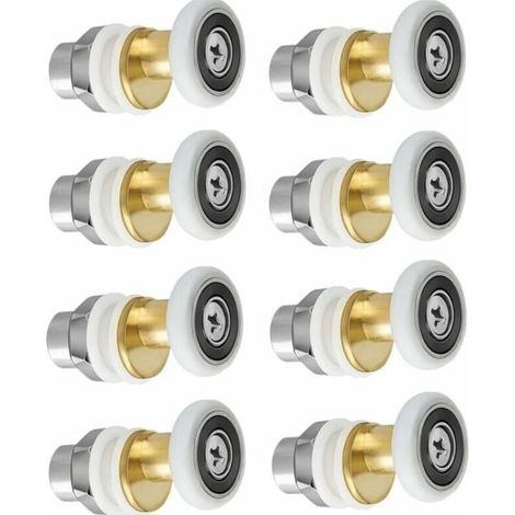 Duschtürrolle – Duschtürrad, Schiebetürrollen, Ersatzrolle für Duschtüren, 8 Stück, 23 mm (1/4)