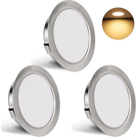 Spot LED Encastrable 230V 3W 3000K IP44 Spotsplafond 55-58mm 3PCS Nickel (1/5)