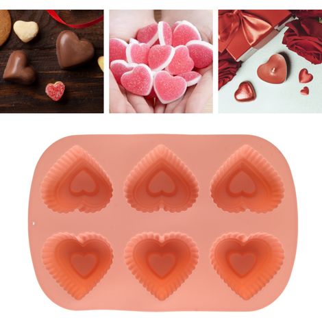 Moule à gâteau en silicone en forme de cœur pour Noël et la Saint-Valentin, idéal pour la cuisson de mousses et de fromages à la maison. (1/5)