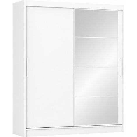 Armario Puertas Correderas y Espejo Kario 180 cm - Blanco Nymphaea Alba (1/5)