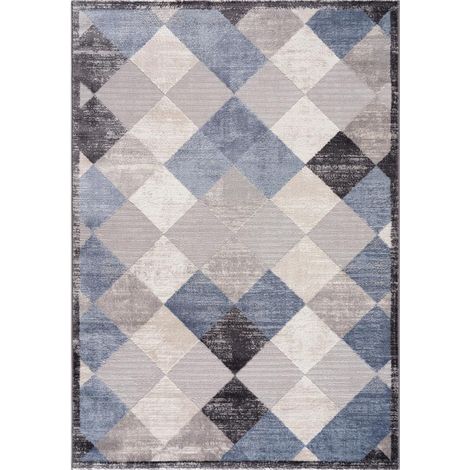 Tapis salon et chambre 120x160 gris clair et gris foncé tissé