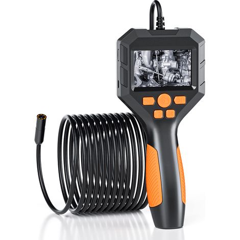 Endoscope industriel 1080P HD, caméra étanche 8mm, avec écran IPS et câble semi-rigide