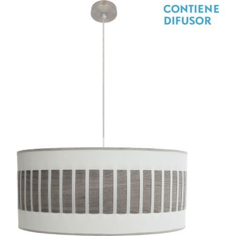 Ciondolo Ivanna 3xe27 Nickel/bianco-legno Grigio Regx60x60 Cm (1/2)